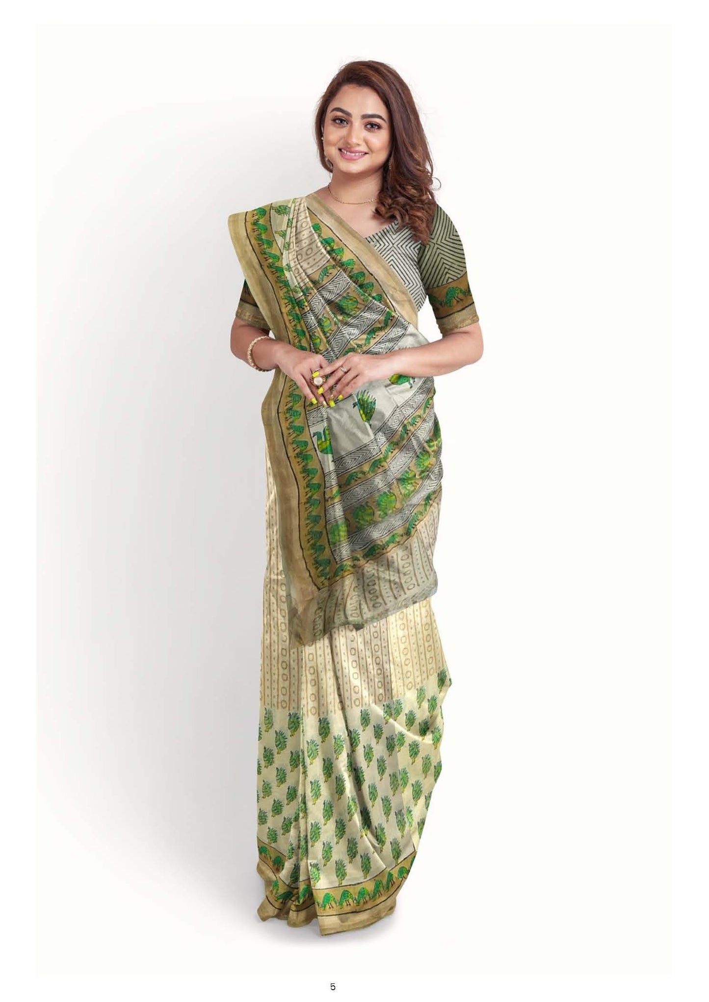 Women’s Gond Art Hand-Block Print Cotton Saree (Copy)